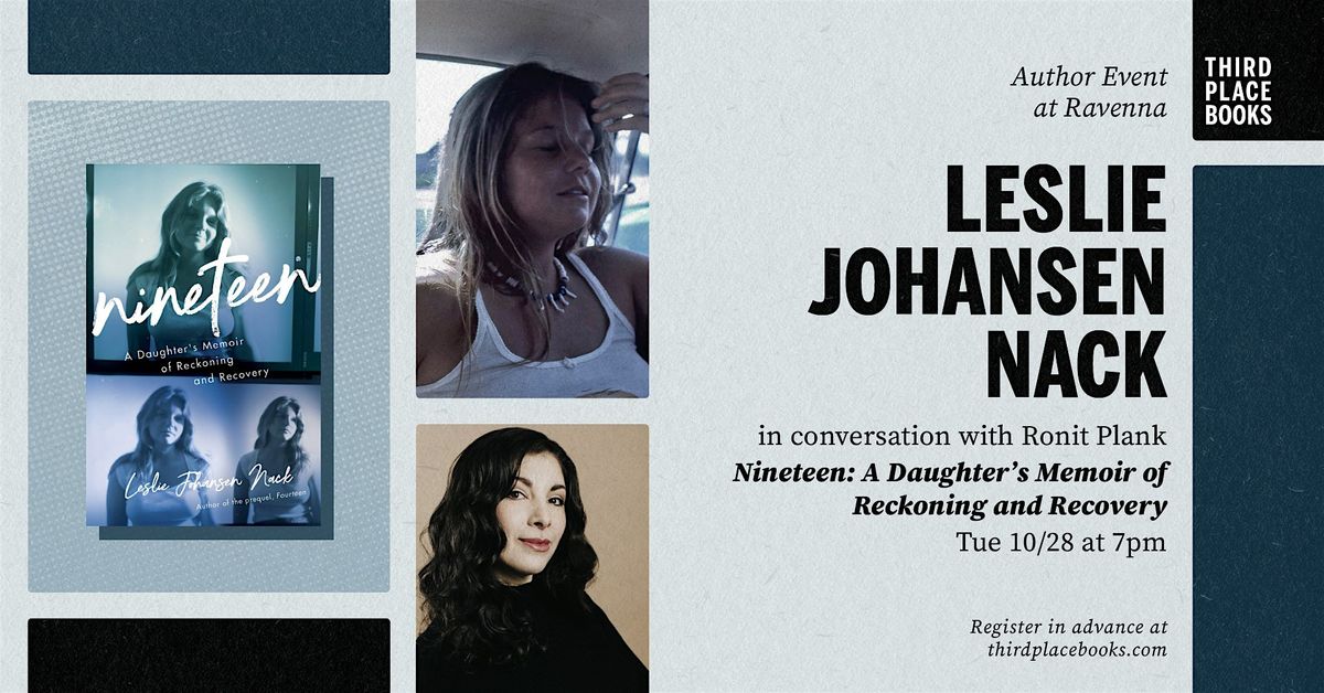 Leslie Johansen Nack with Ronit Plank — 'Nineteen', 28 October | Event in Seattle | AllEvents