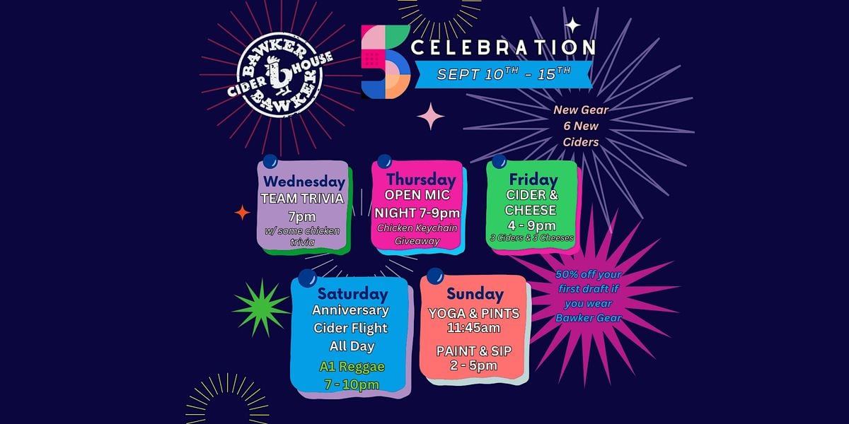 5 Year Anniversary - Bawker Celebration, 12 September | Event in Tucson | AllEvents