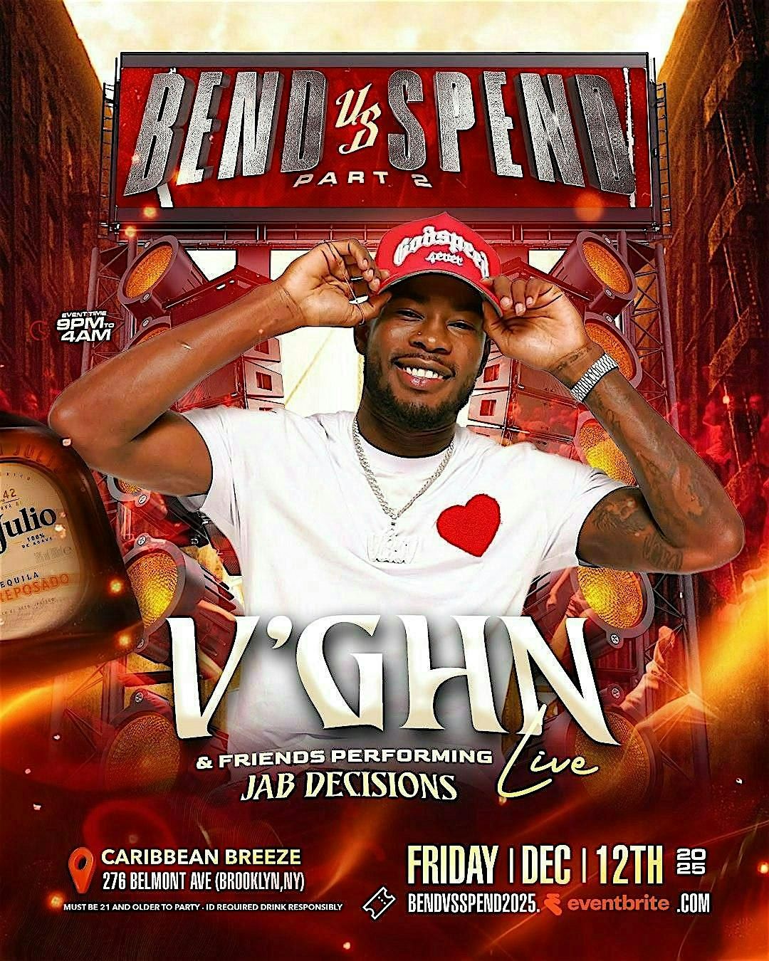 BEND Vs SPEND  Featuring Mr Jab Decisions VGHN & Friends Live, 12 December | Event in Brooklyn | AllEvents