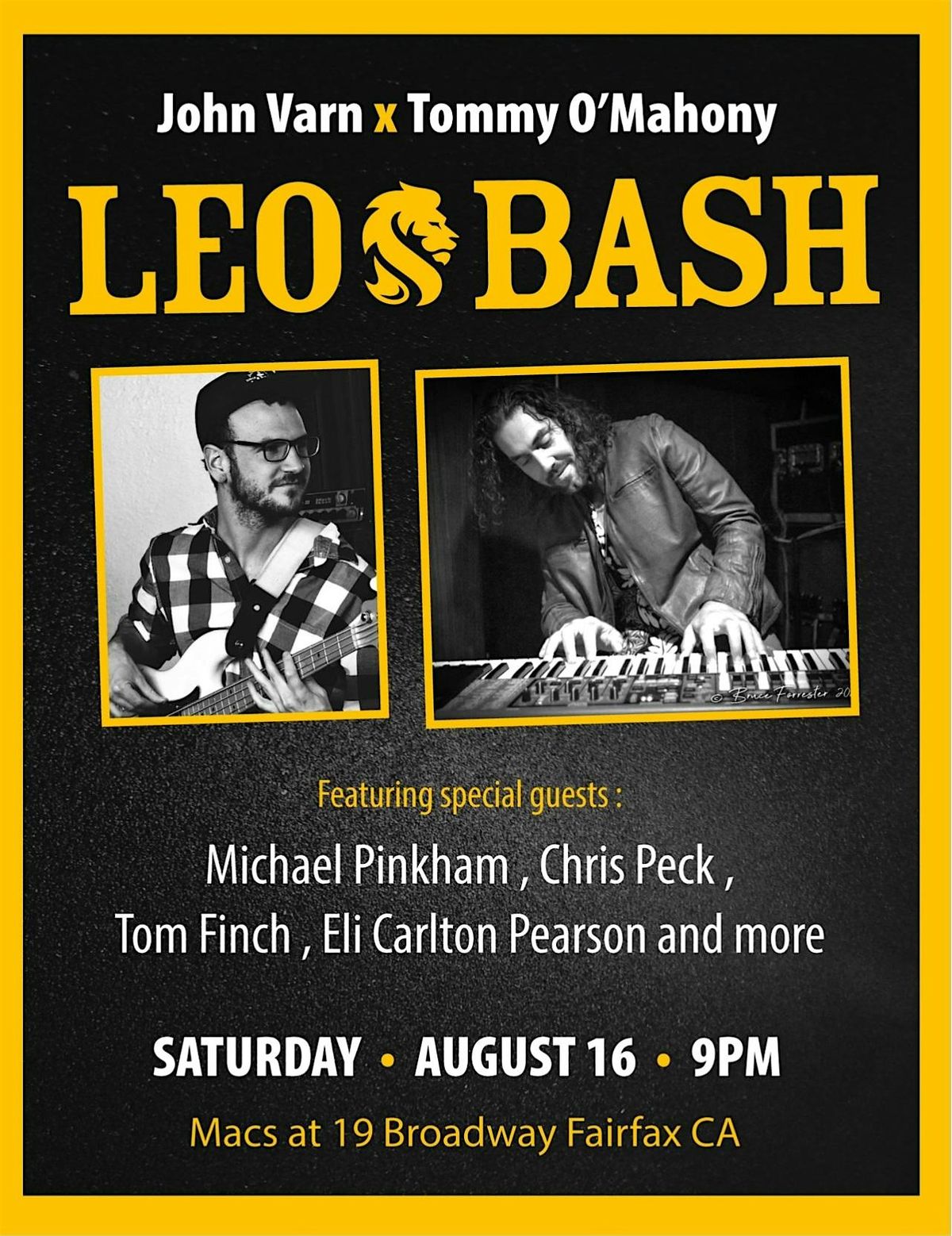 LEO BASH: John Varn x Tommy O’Mahony • Live at Mac’s, 16 August | Event in Fairfax | AllEvents