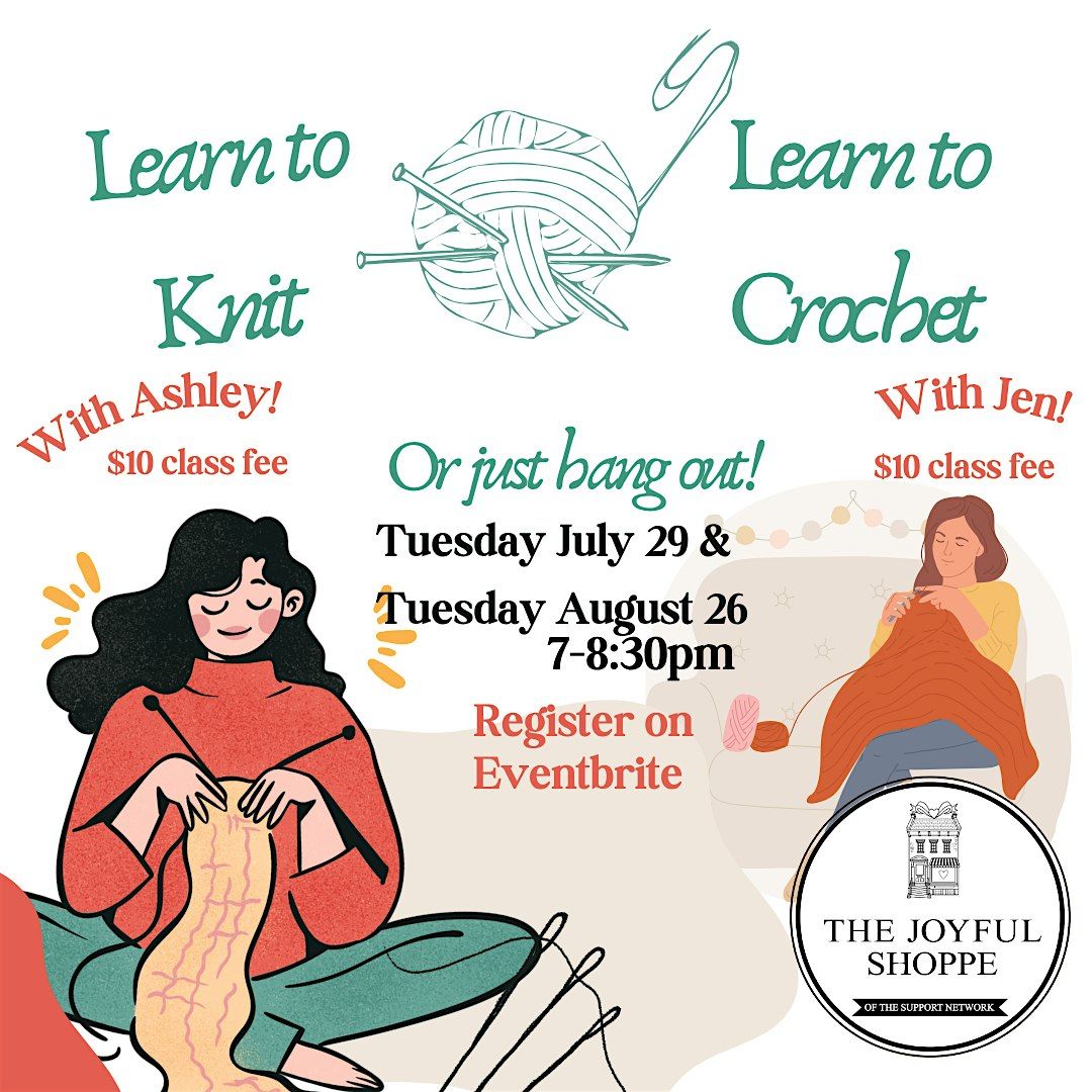 Learn to Knit with Ashley Gatti/Learn to Crochet with Jen Walters, 26 August | Event in Madison | AllEvents