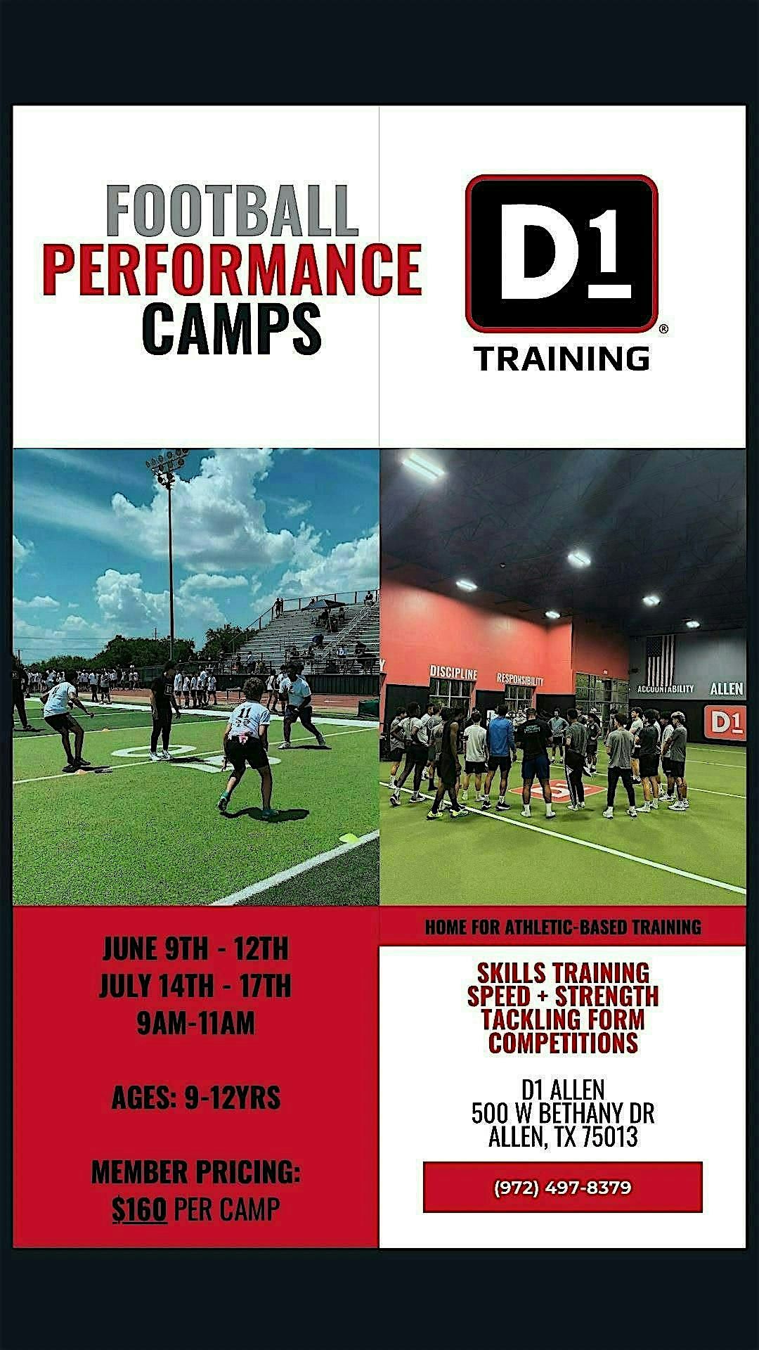 D1 ALLEN FOOTBALL CAMPS ($160), 9 June | Event in Allen | AllEvents