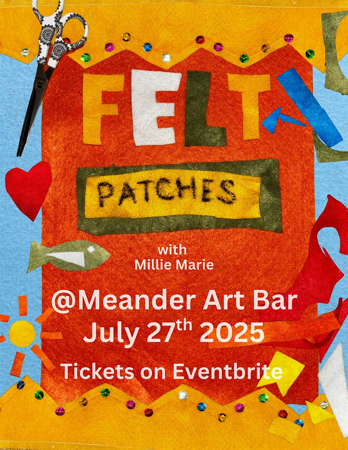 Felt Patch Making with Millie Marie at Meander Art Bar, 27 July | Event in Baltimore | AllEvents