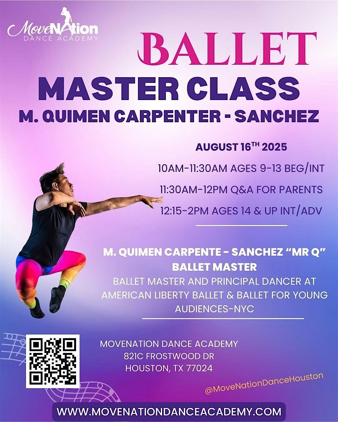 Ballet Master Class with M. Quimen Carpenter-Sanchez, 16 August | Event in Houston | AllEvents