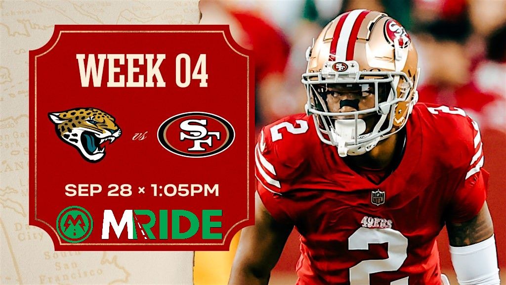 49ers vs JAGUARS SHUTTLE BUS R/T FROM SAN FRANCISCO (MARINA) 9/28/2025, 28 September | Event in San Francisco