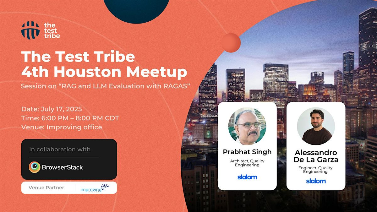 RAG, LLMs & RAGAS: Making AI Answers Make Sense - 4th Houston Meet, 17 July | Event in Houston | AllEvents