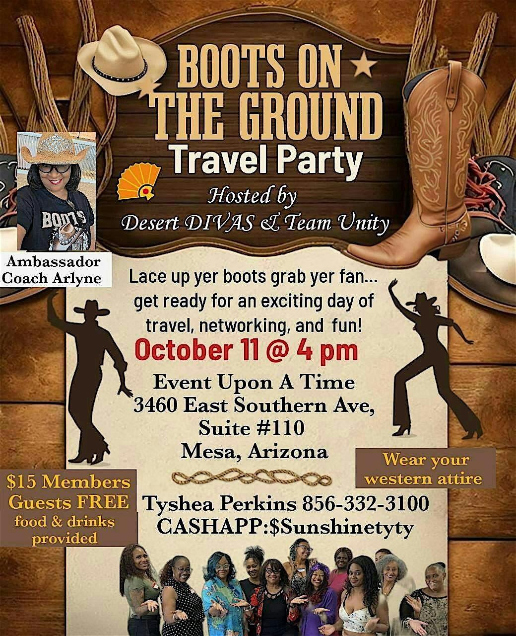 BOOTS ON THE GROUND TRAVEL PARTY, 11 October | Event in Mesa | AllEvents