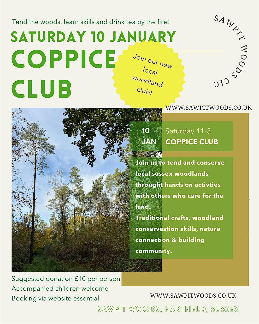 Sawpit Coppice Club - Jan 2026, 10 January | Event in Hartfield | AllEvents
