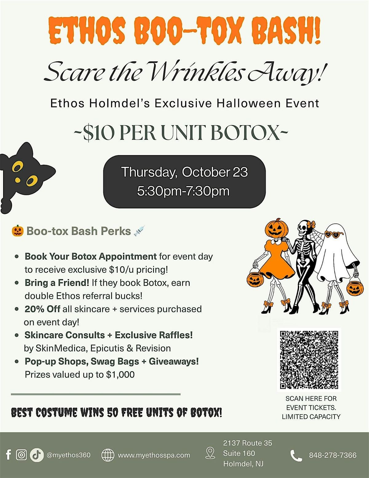 Boo-Tox Bash @ Ethos Holmdel!, 23 October | Event in Holmdel | AllEvents