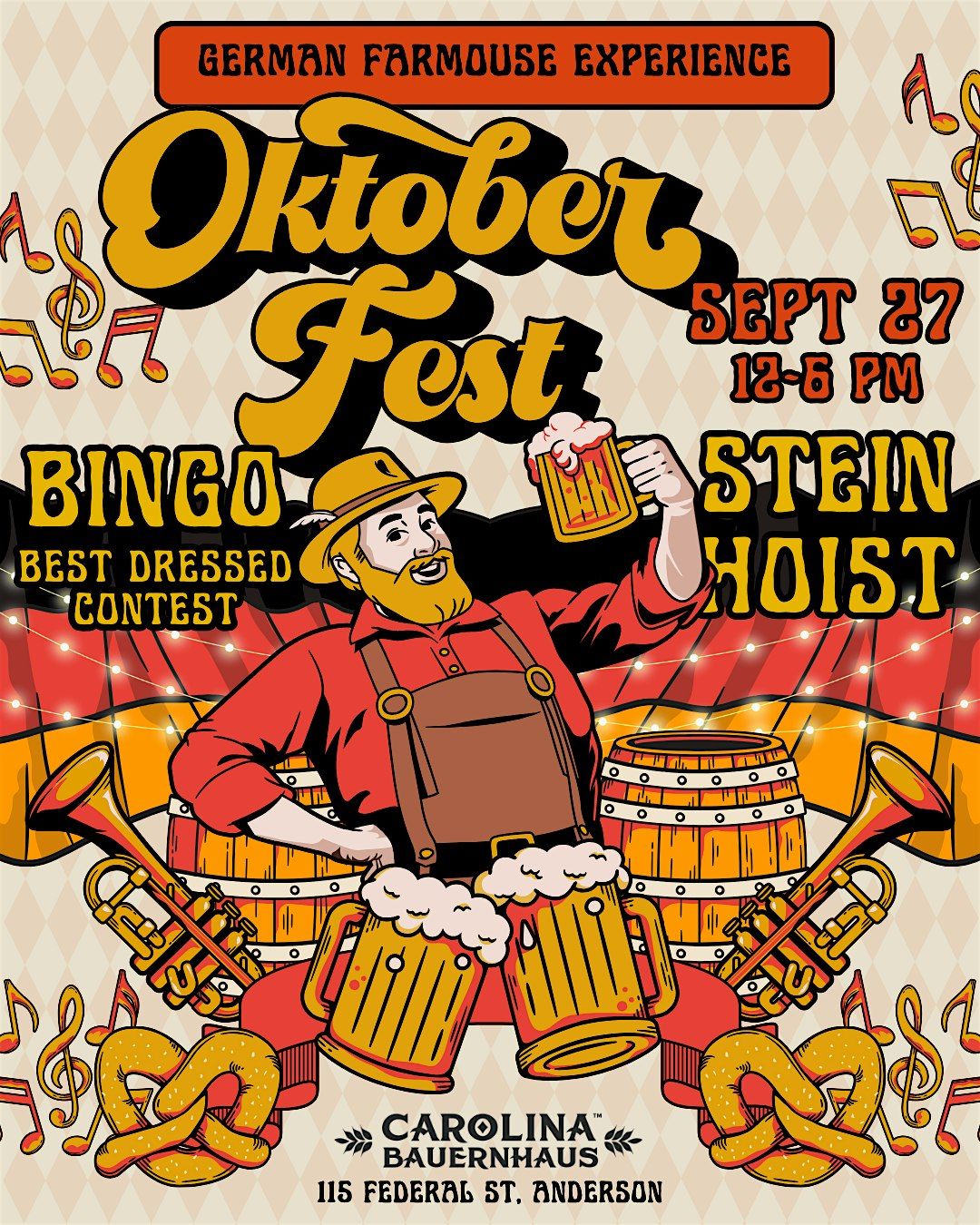 Oktoberfest - Carolina Bauernhaus Anderson, 27 September | Event in Anderson | AllEvents