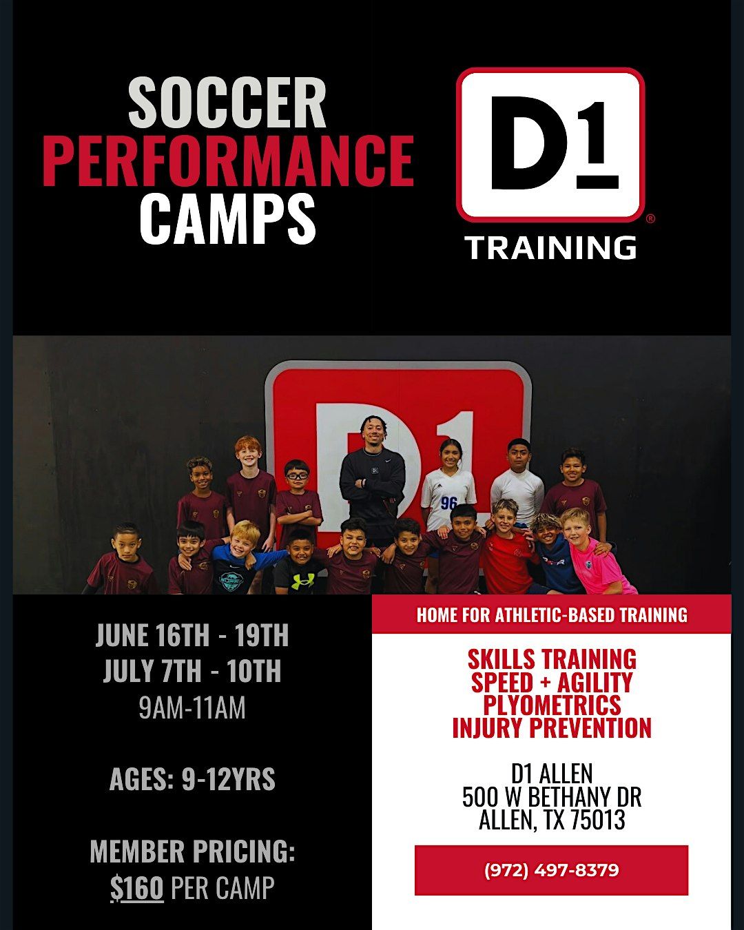 D1 Allen Soccer Camps ($160), 16 June | Event in Allen | AllEvents