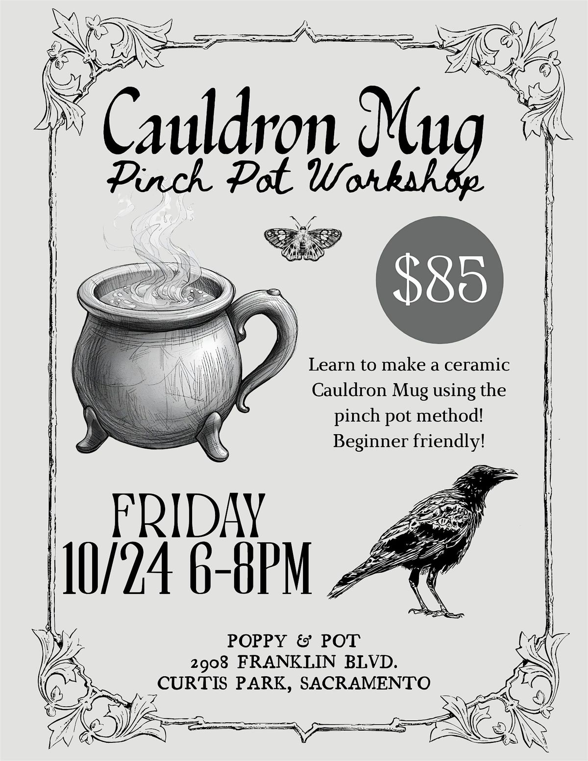 Cauldron Mug Pinch Pot Workshop, 24 October | Event in Sacramento | AllEvents