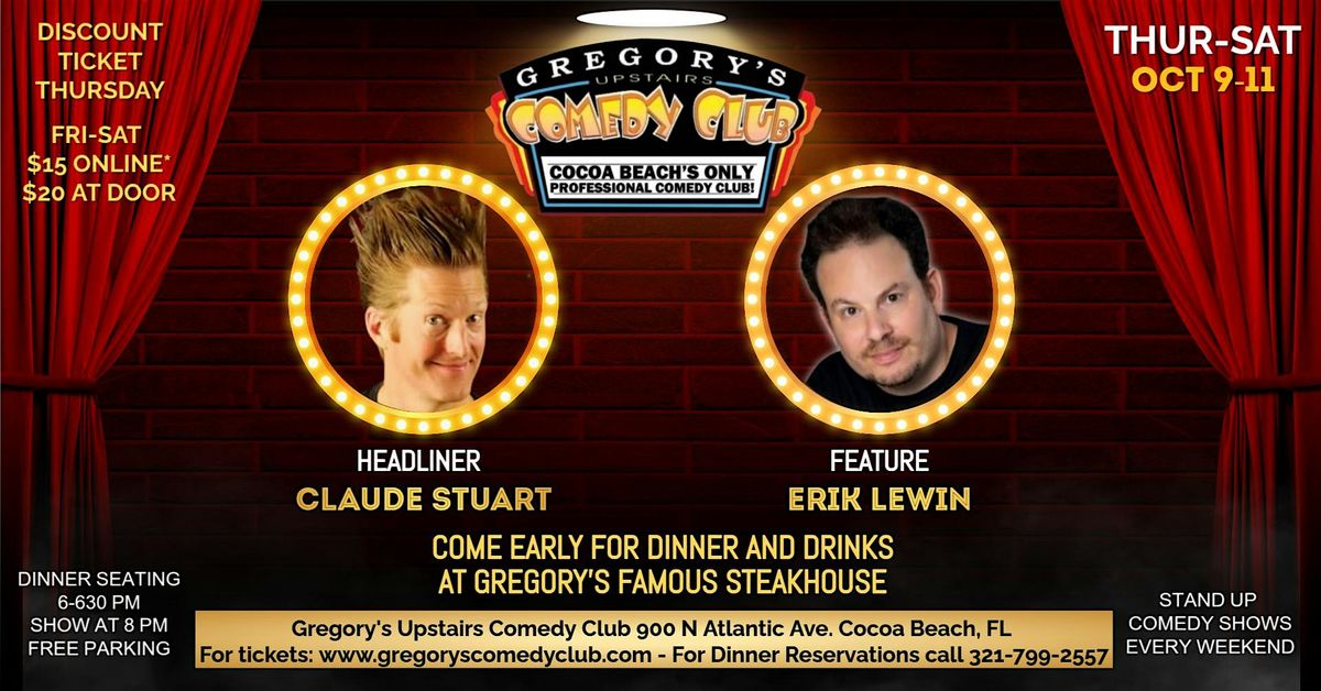 Oct 9-Oct 11  Gregory's Comedy Club, 9 October | Event in Cocoa Beach | AllEvents
