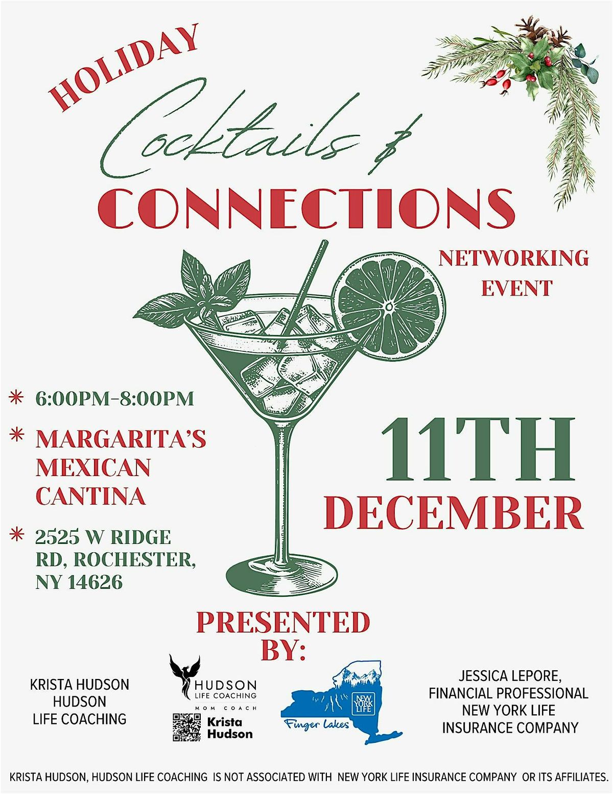 Cocktails & Connections Networking Event, 11 December | Event in Rochester | AllEvents