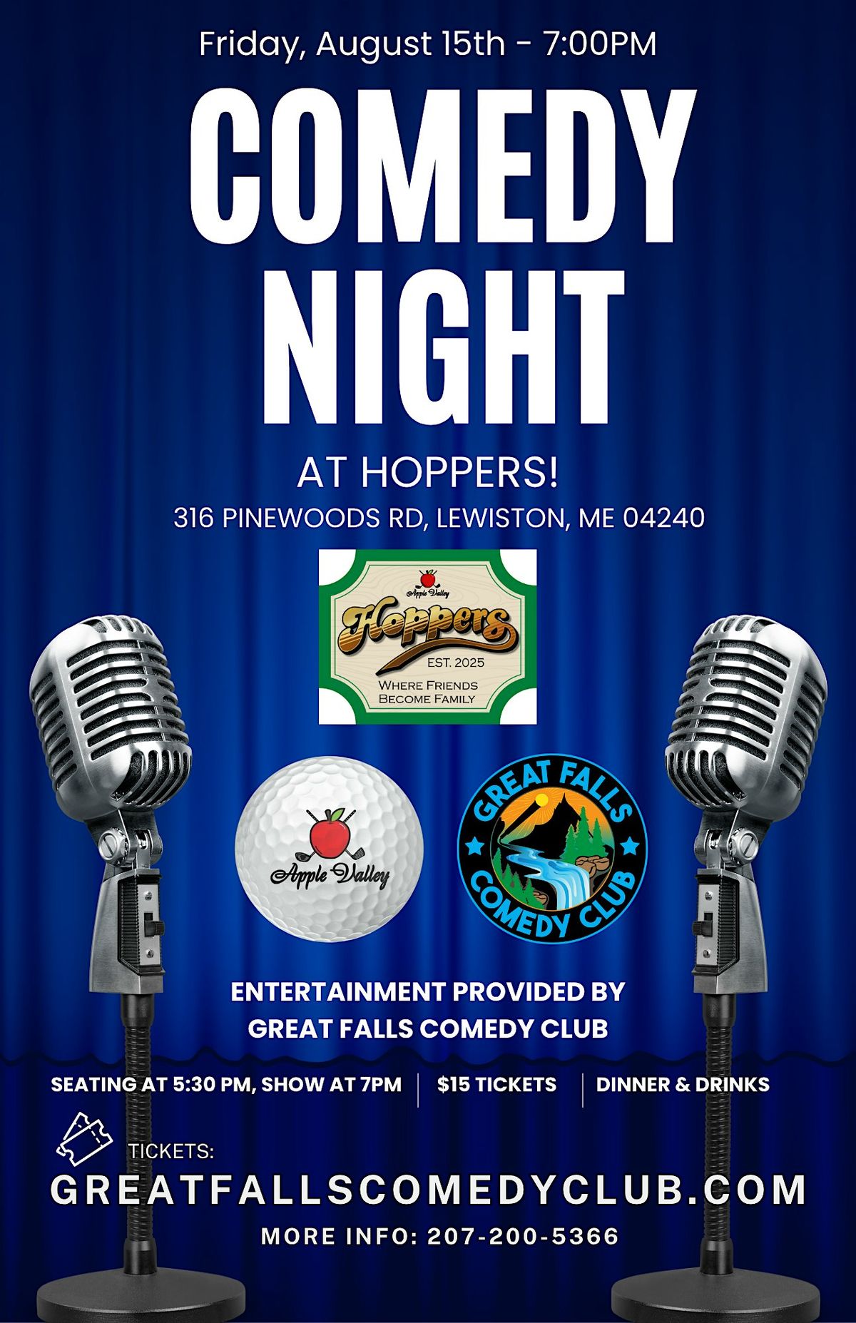 Comedy Night on the Deck @ Hopper’s at Apple Valley, 15 August | Event in Lewiston | AllEvents