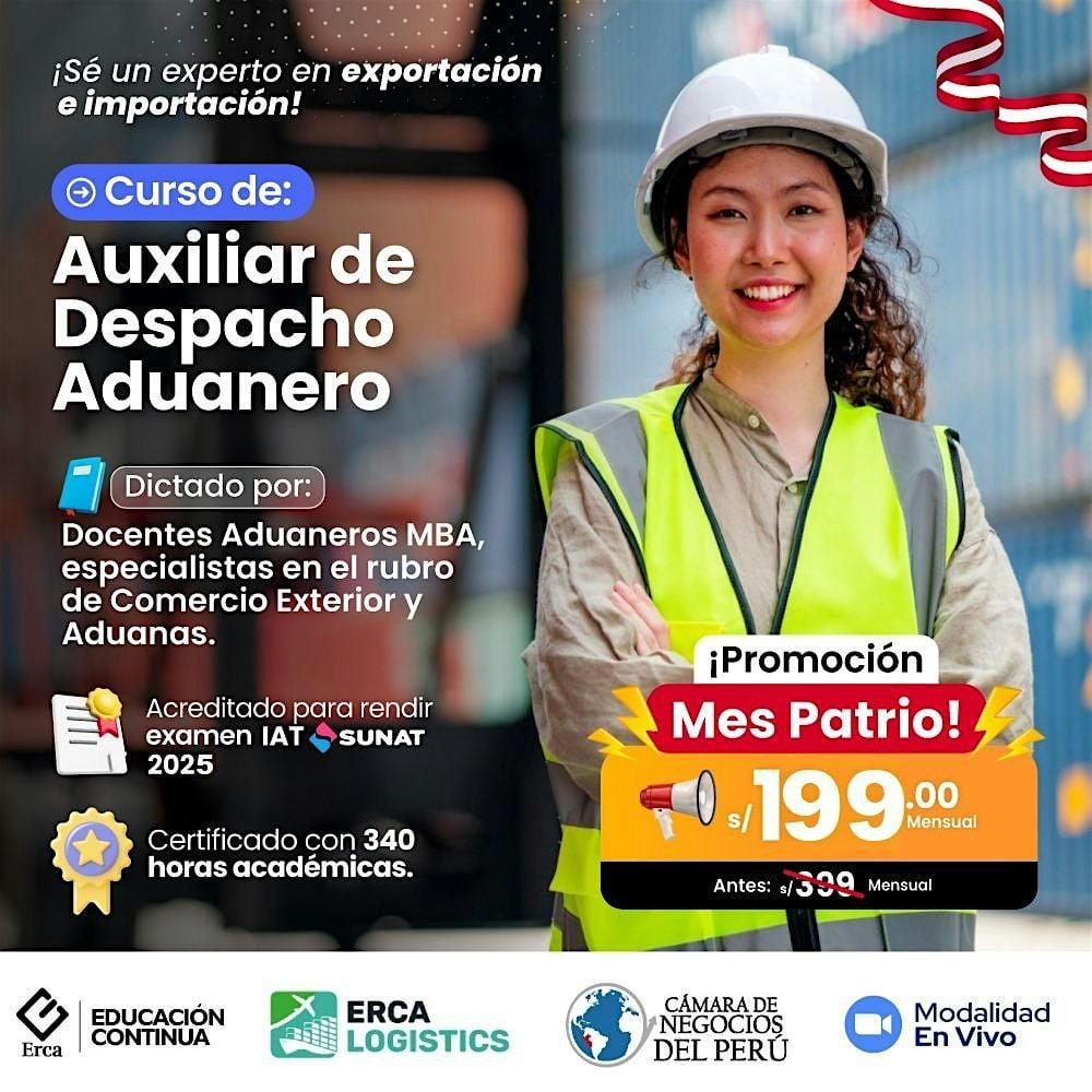 CURSO DE AUXILIAR DE DESPACHO ADUANERO, 25 August | Event in Lima | AllEvents