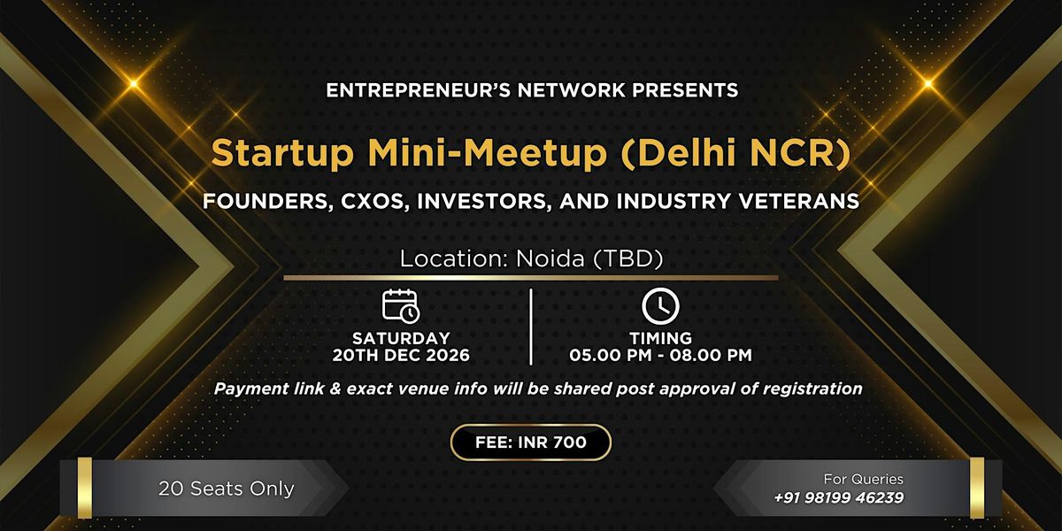 Startup Mixer (Noida), 20 December | Event in Noida | AllEvents