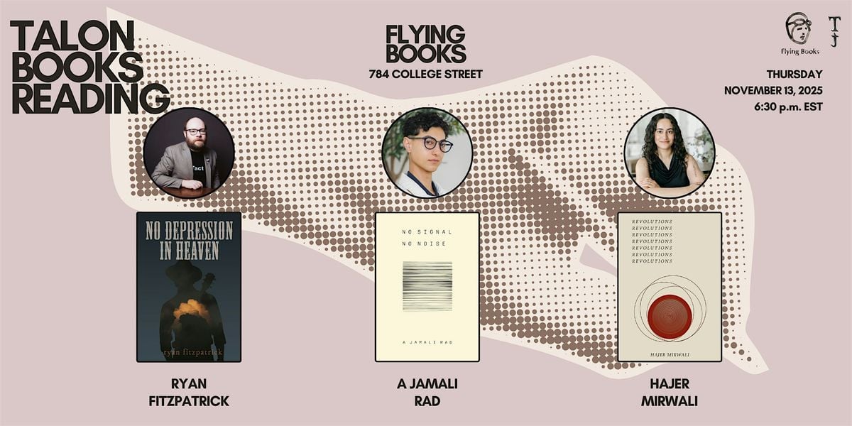 A Talonbooks Reading, 13 November | Event in Toronto | AllEvents