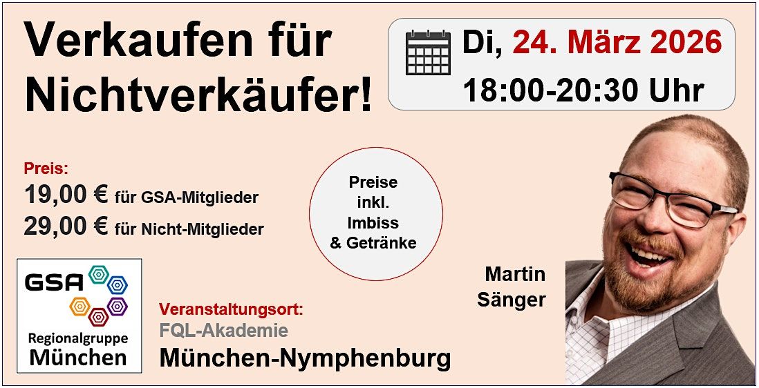 Verkaufen für Nichtverkäufer!, 24 March | Event in München | AllEvents