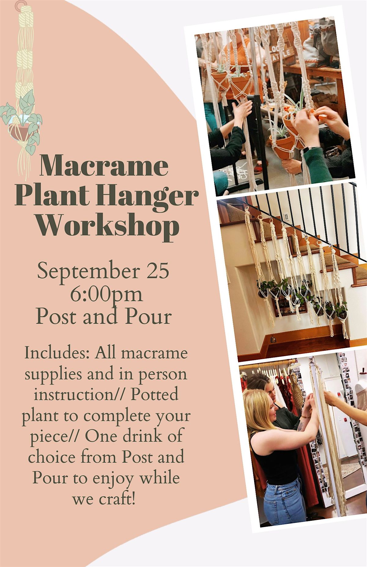 Macrame Plant Hanger Workshop, 25 September | Event in Bonney Lake | AllEvents