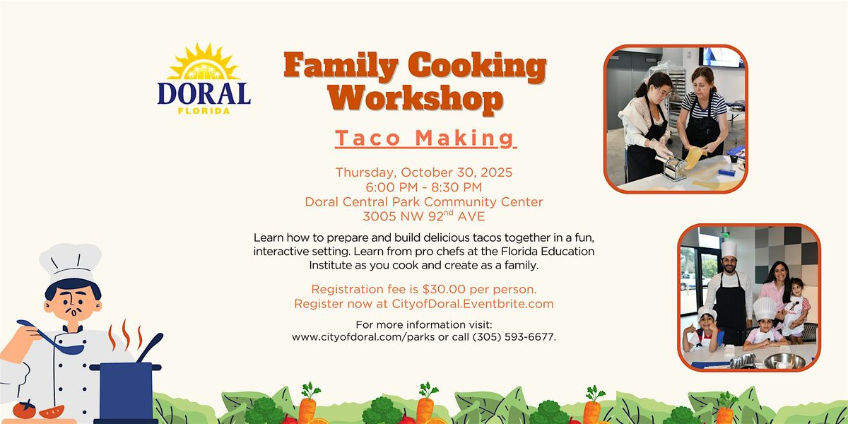 Taco Making Workshop, 30 October | Event in Doral | AllEvents