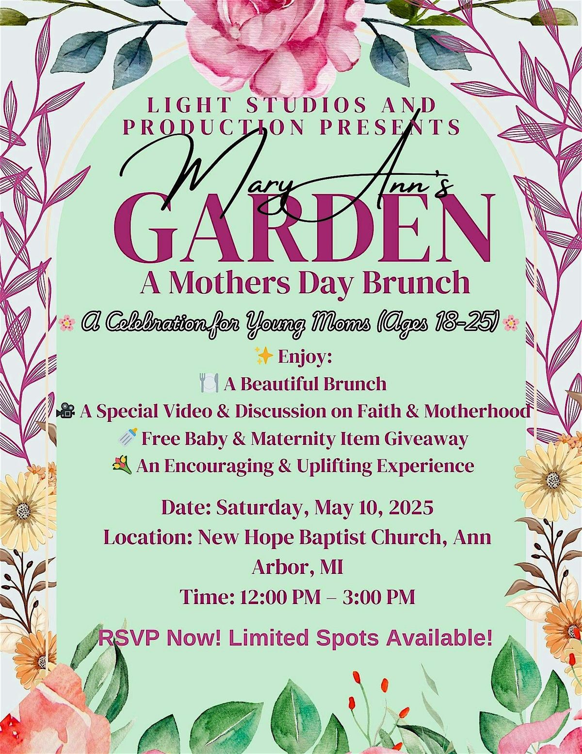 Mary Ann's Garden: A Mother's Day Brunch | Event in Ann Arbor | AllEvents