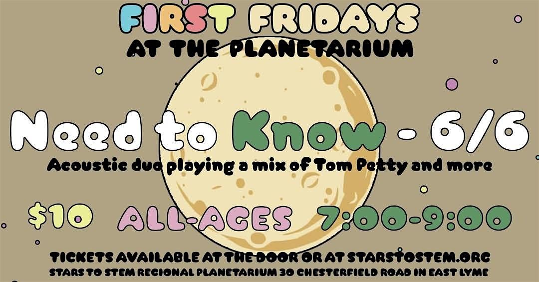First Fridays at the Planetarium with Need to Know | Event in East Lyme | AllEvents