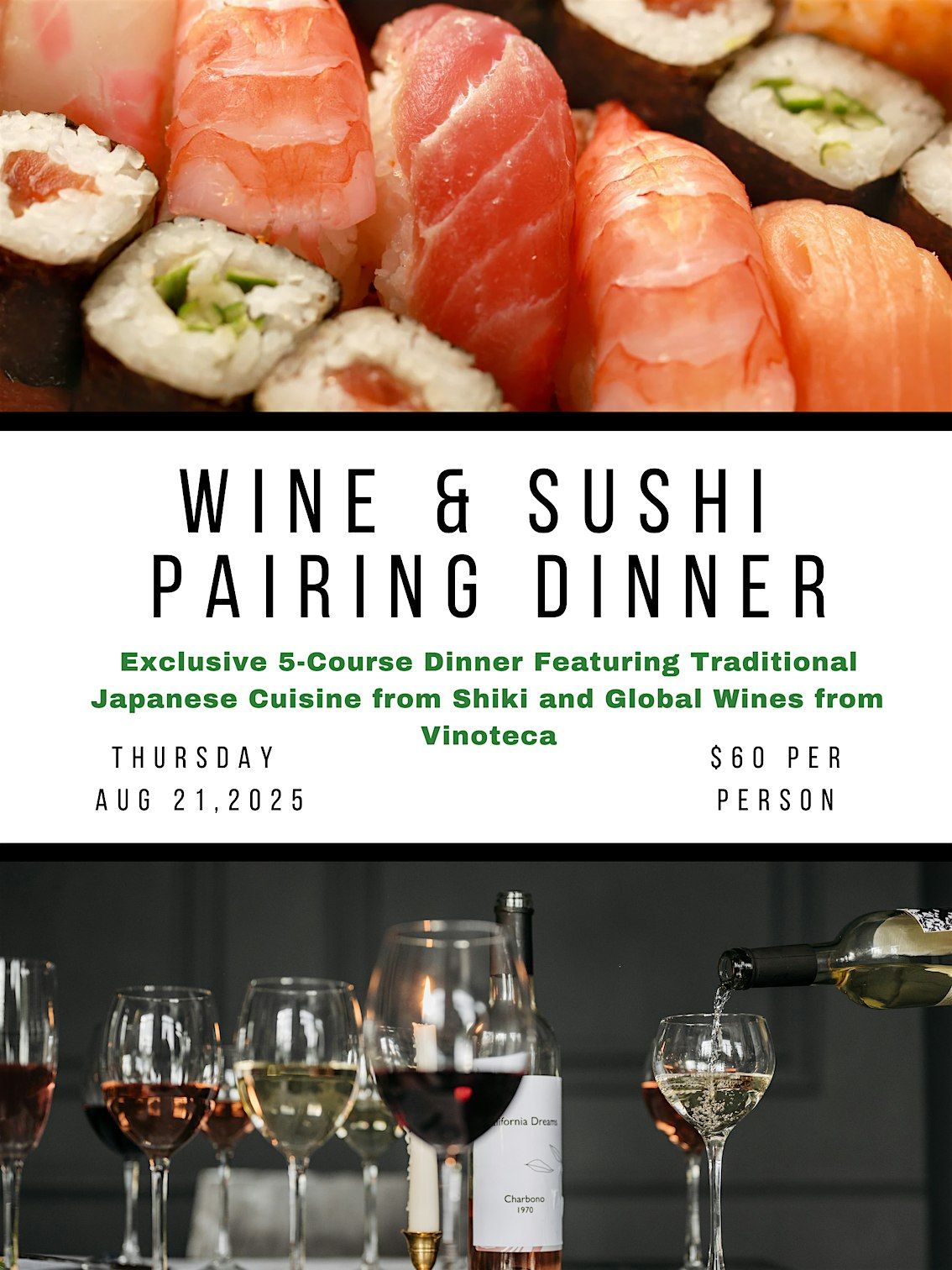 Vinoteca x Shiki Sushi & Wine Pairing Dinner, 21 August | Event in Half Moon Bay | AllEvents