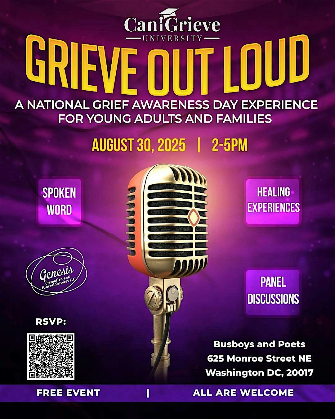 Grieve Out Loud: A National Grief Awareness Day Experience, 30 August | Event in Washington | AllEvents