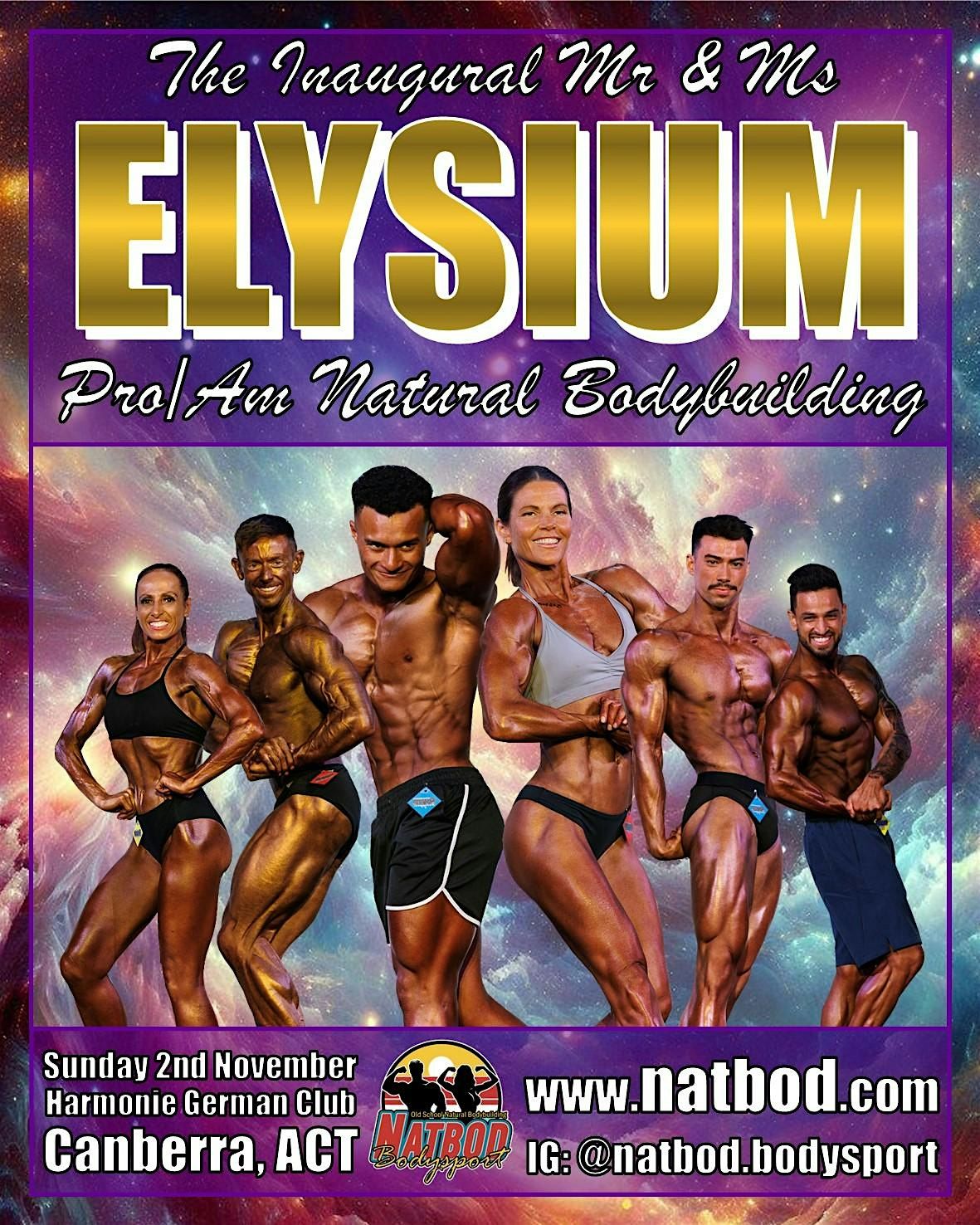 Mr & Ms Elysium Pro/Am — Canberra’s Natural Bodybuilding Revolution, 2 November | Event in Narrabundah