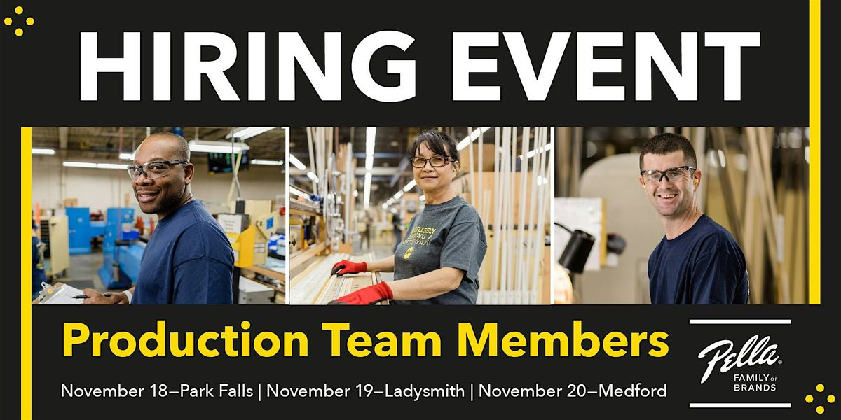 Hiring Event: Production Team Members, 18 November | Event in Medford | AllEvents