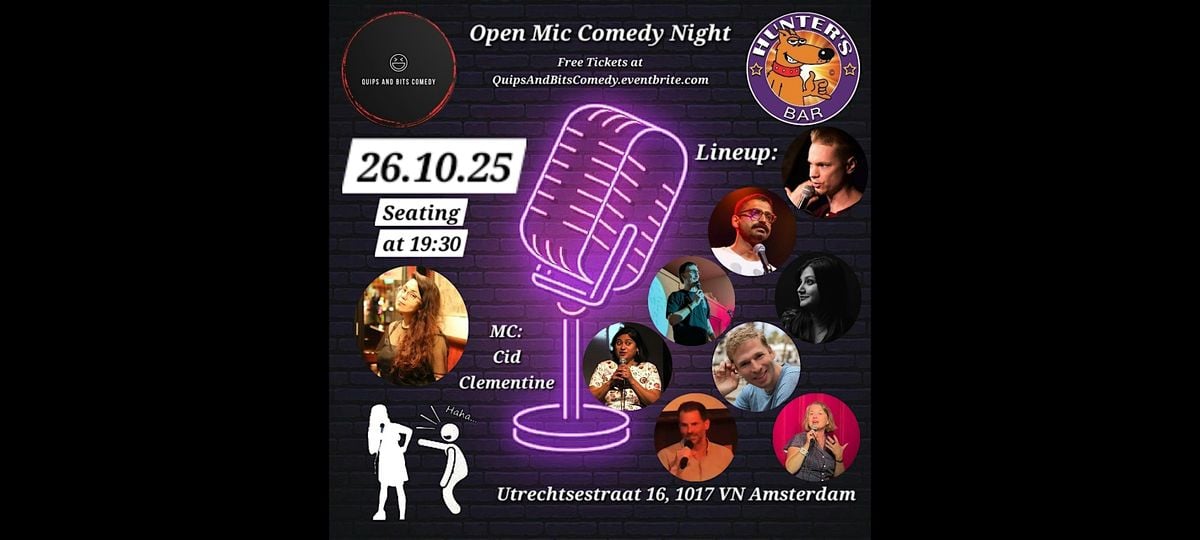 Hunter's Bar Open Mic Comedy, 26 October | Event in Amsterdam | AllEvents