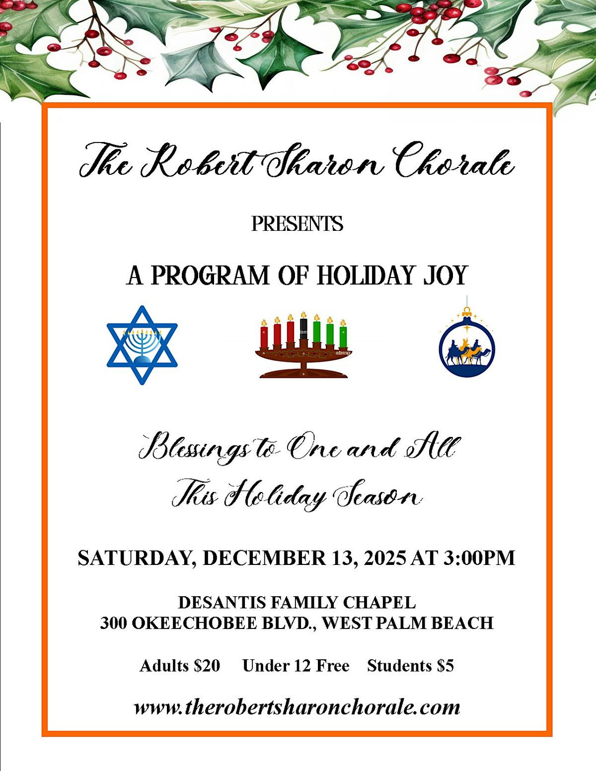 A Program of Holiday Joy, 13 December | Event in West Palm Beach | AllEvents