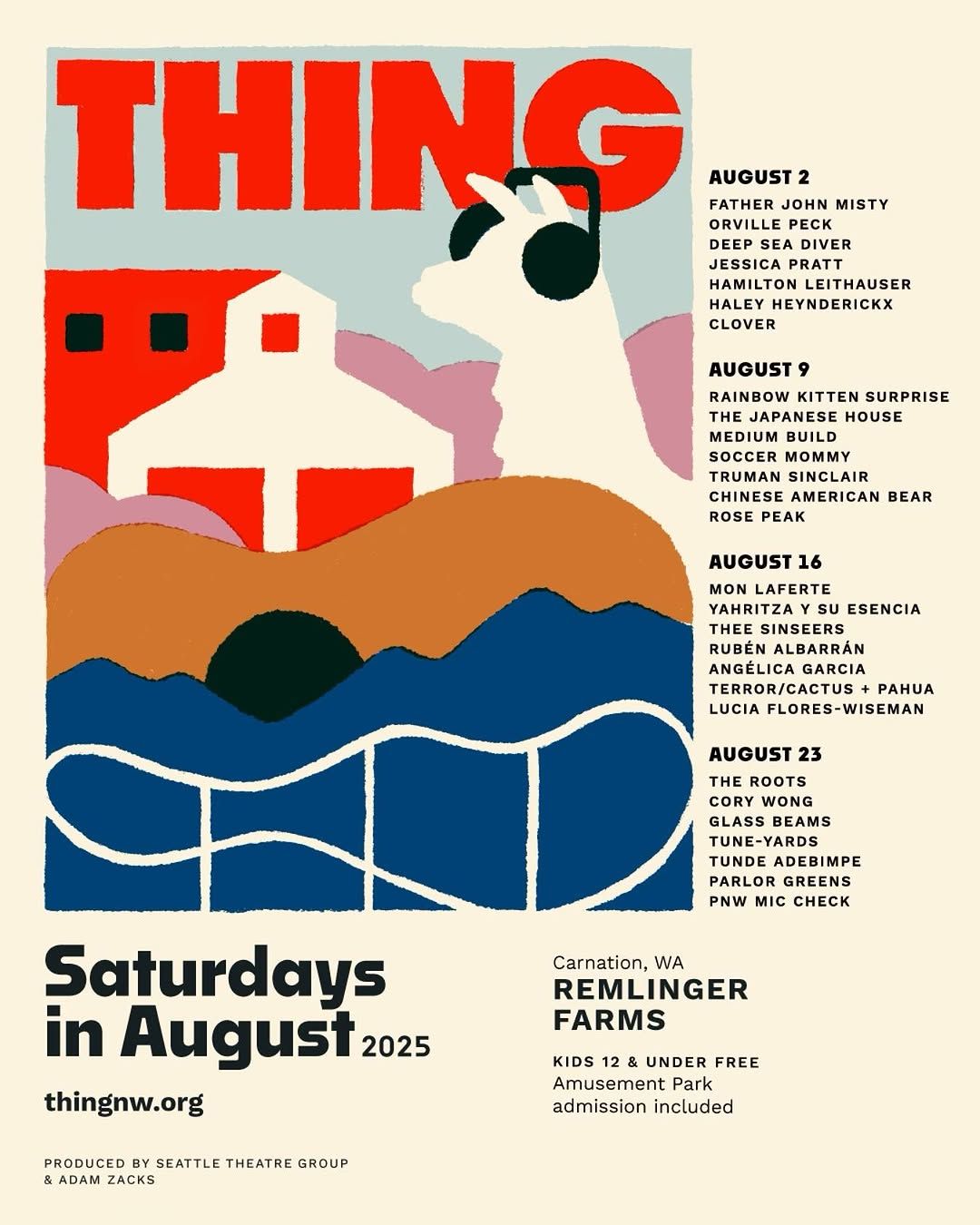 THING Festival: The Roots  Cory Wong  Glass Beams & Tune-Yards, 22 August | Event in Carnation | AllEvents