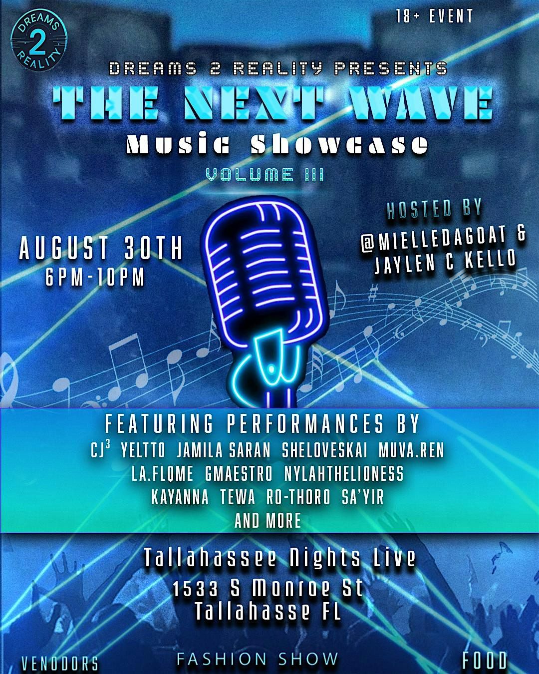 Next Wave Showcase Volume III, 30 August | Event in Tallahassee | AllEvents