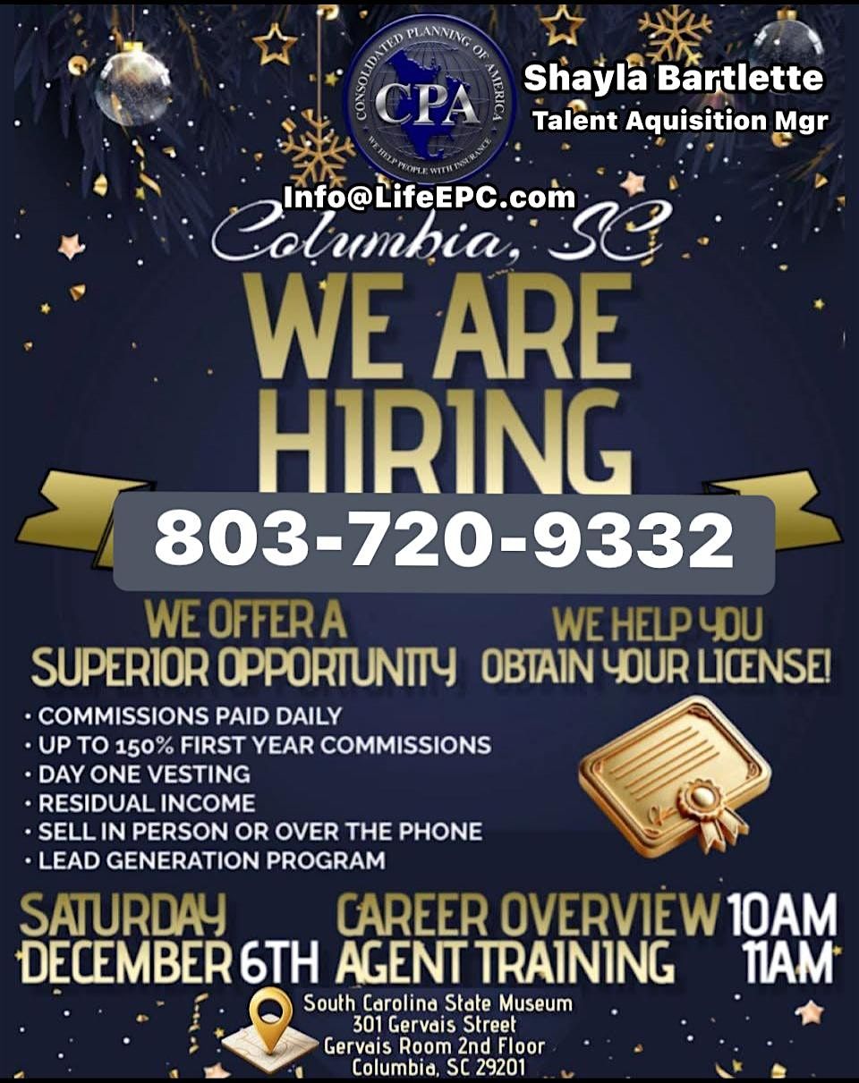 COLUMBIA SC FE AGENT CELEBRATION, 6 December | Event in Columbia | AllEvents