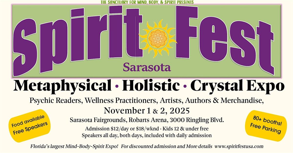 Spirit Fest™ Metaphysical & Crystal Expo - Sarasota, 1 November | Event in Sarasota | AllEvents