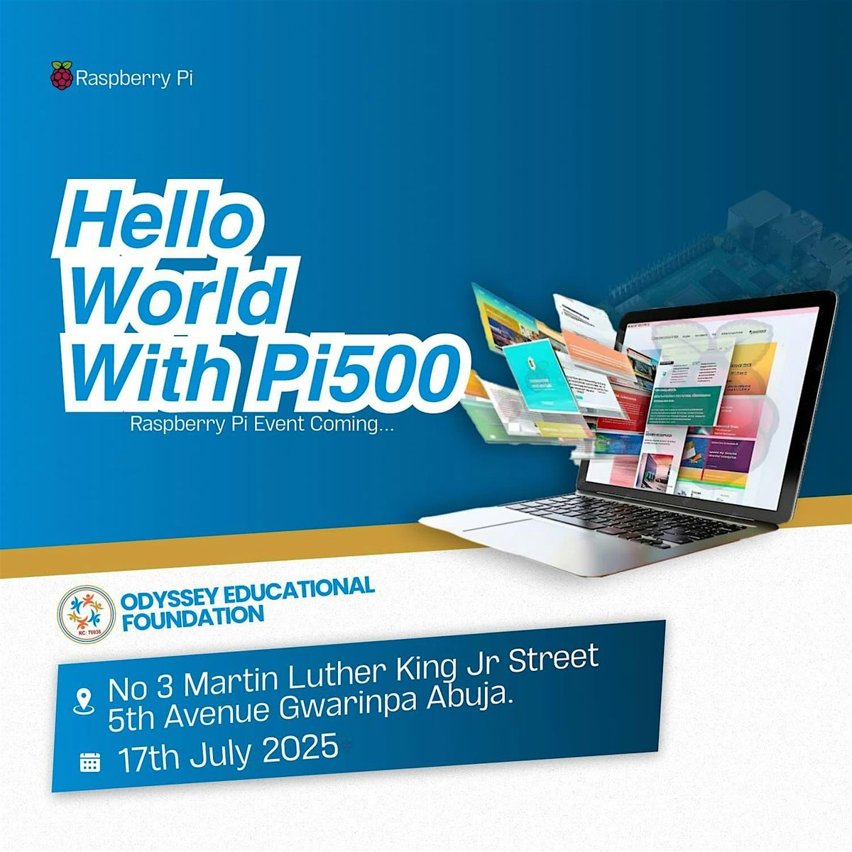 HELLO WORLD WITH PI500, 19 July | Event in Abuja | AllEvents