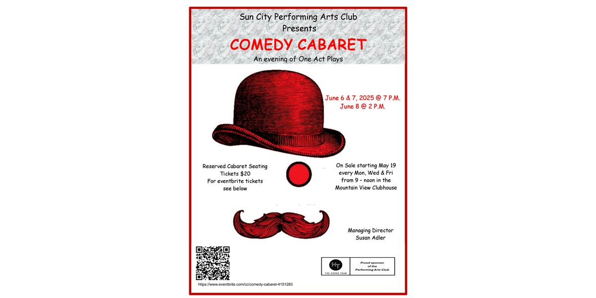 Comedy Cabaret - An Evening of One Act Plays, 6 June | Event in Palm Desert | AllEvents