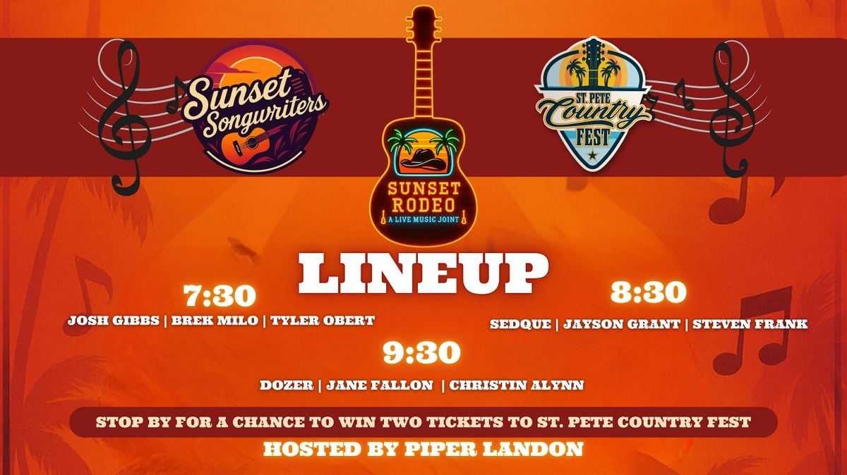 Sunset Songwriters, 7 October | Event in Tampa | AllEvents