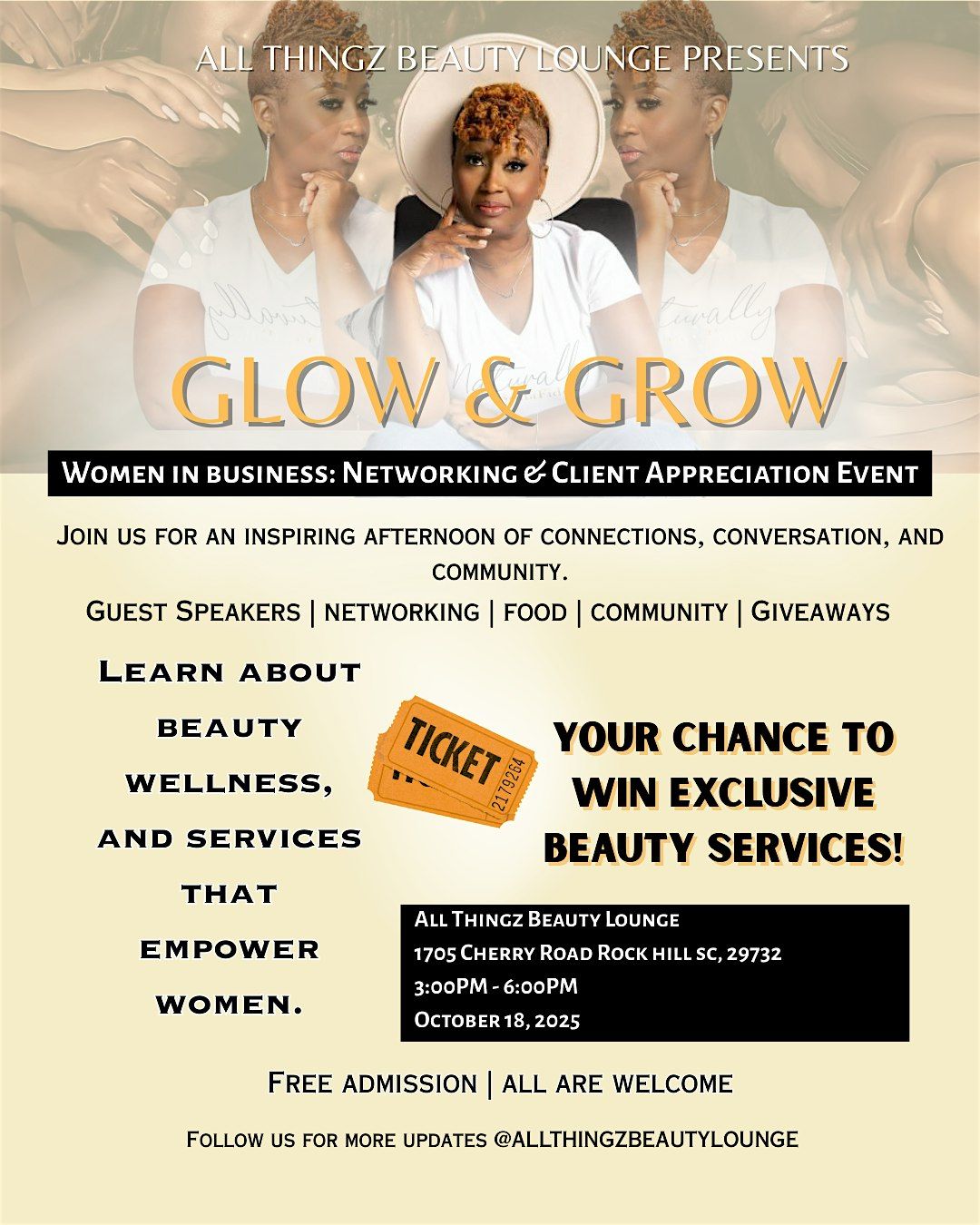 Glow & Grow:  Women in business networking and client appreciation, 18 October | Event in Rock Hill | AllEvents