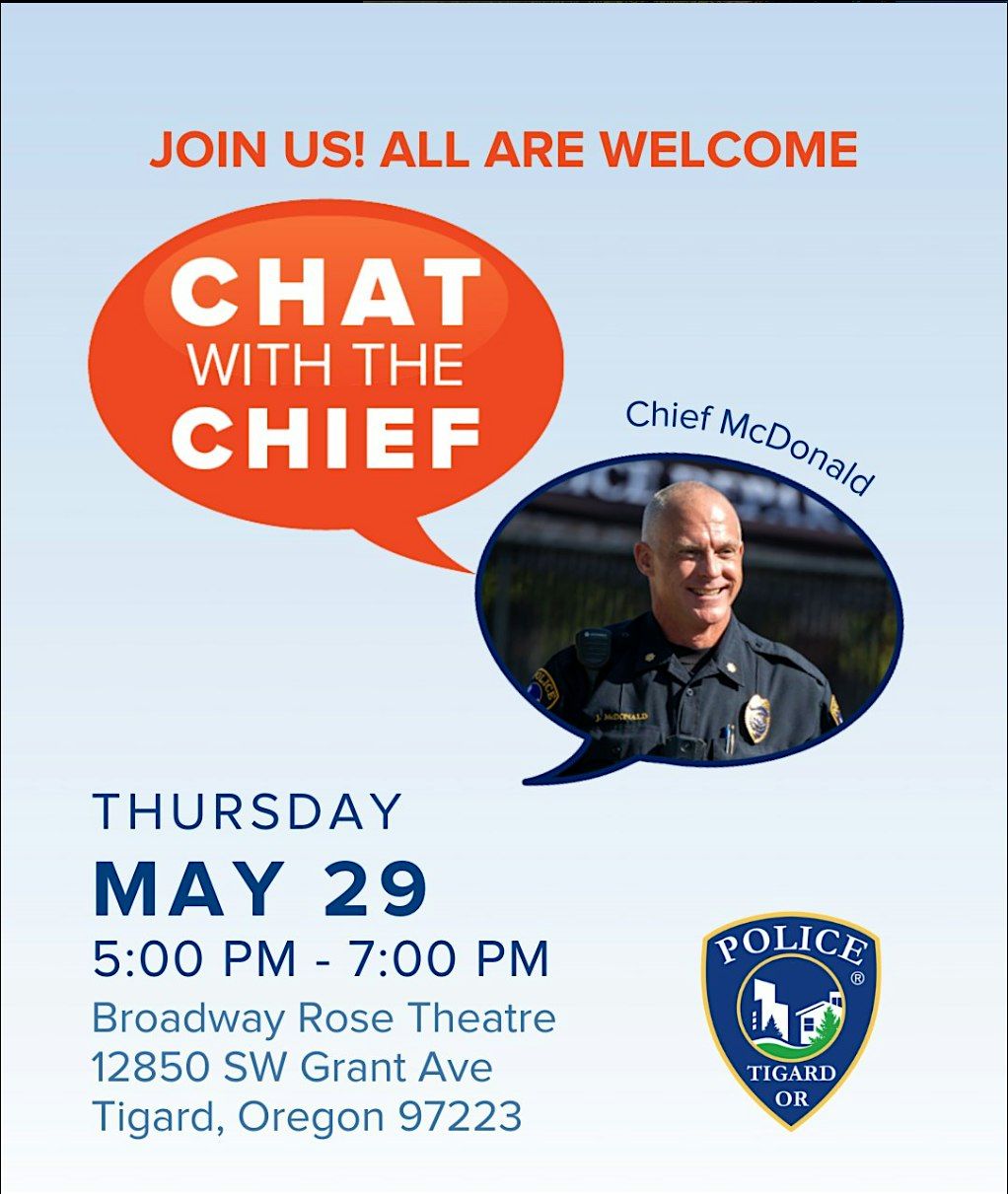 Business Chat with the Chief, 29 May | Event in Tigard | AllEvents