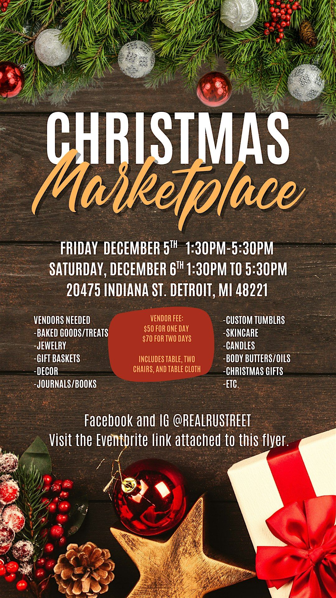 Christmas Marketplace Pop-Up, 5 December | Event in Detroit | AllEvents