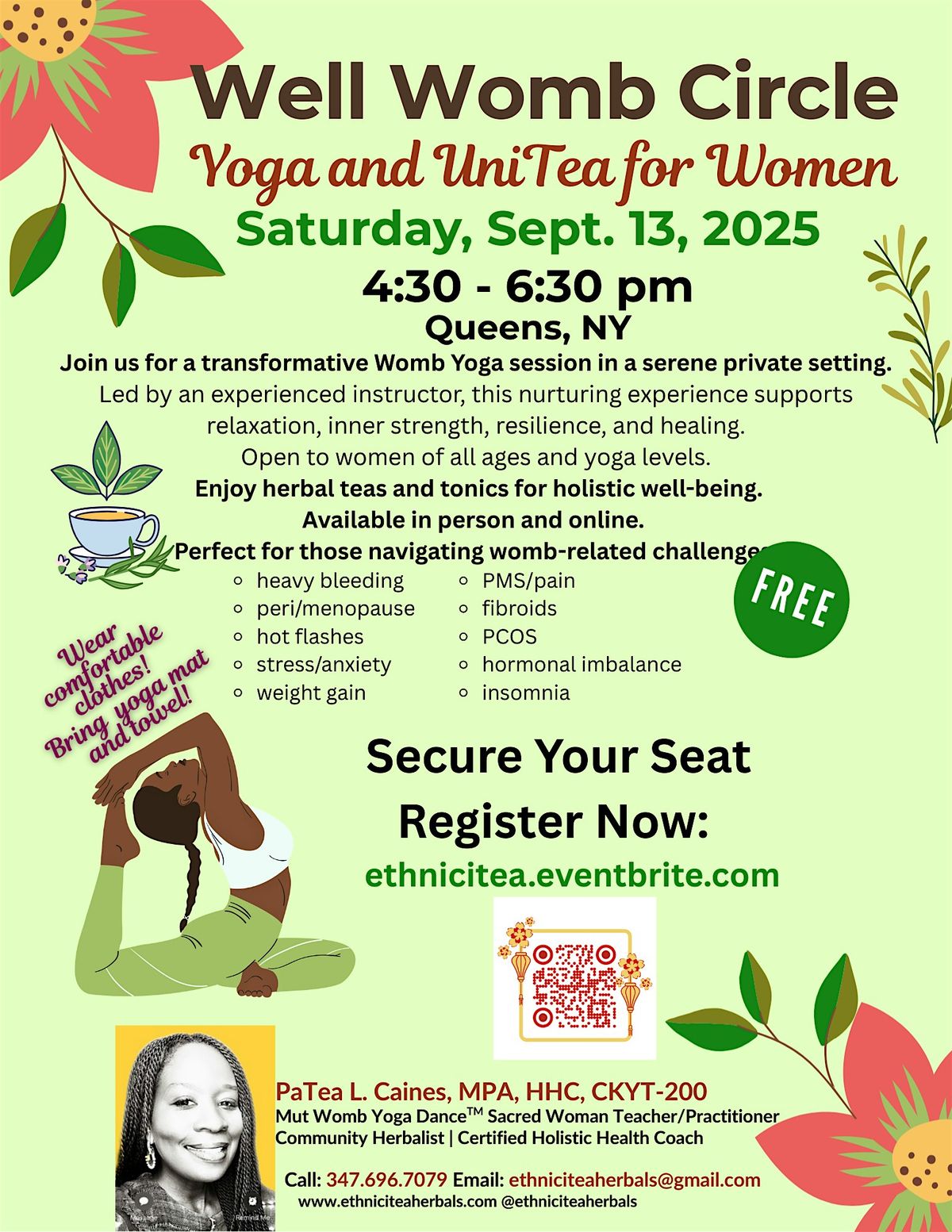 Well Womb Circle: Yoga & UniTea for Women, 13 September | Event in Queens | AllEvents