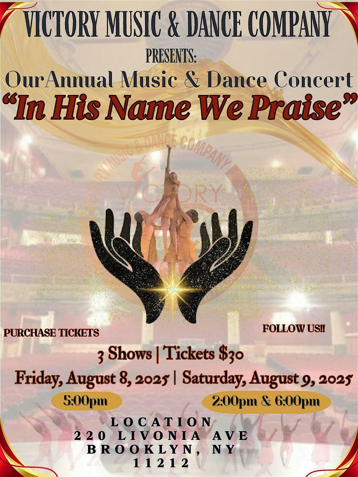Victory Music & Dance Company's: In His Name We Praise - Annual Concert, 8 August | Event in Brooklyn