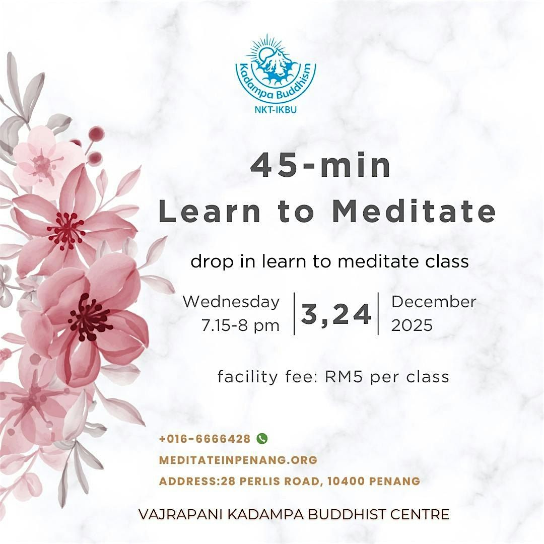 45min Learn to Meditate, 3 December | Event in George Town | AllEvents