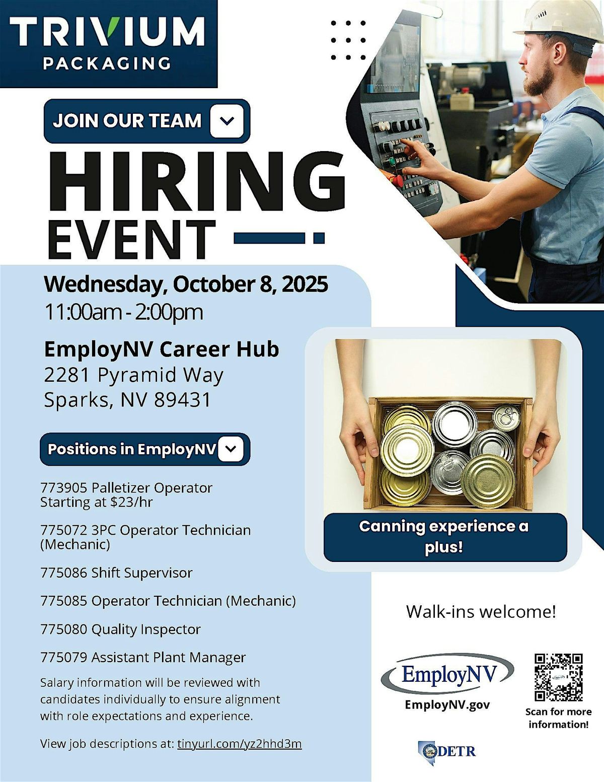 Trivium Packaging Hiring Event, 8 October | Event in Sparks | AllEvents