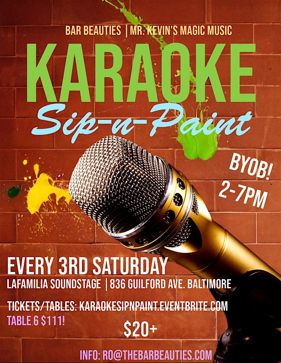 3rd Saturday's KARAOKE BYOB & Sip N’ Paint, 19 July | Event in Baltimore | AllEvents