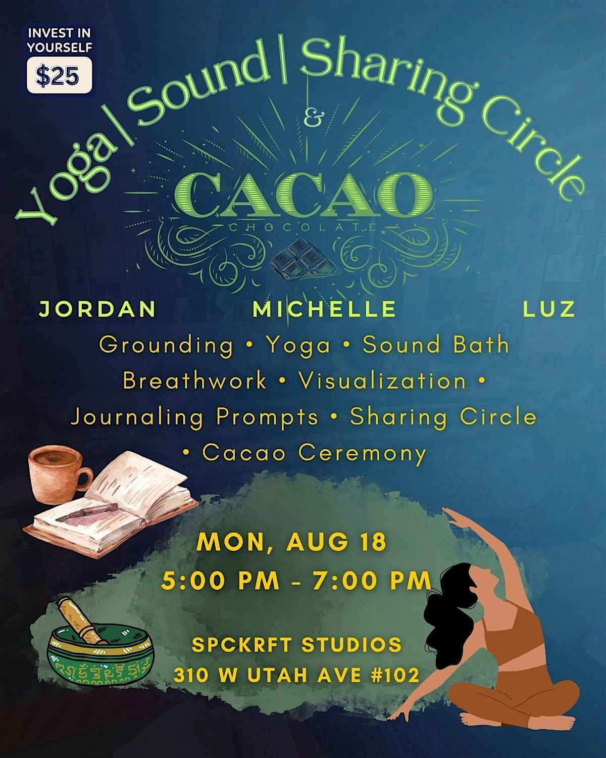 Yoga, Sound Bath, Journaling, and Cacao Ceremony, 18 August | Event in Las Vegas | AllEvents