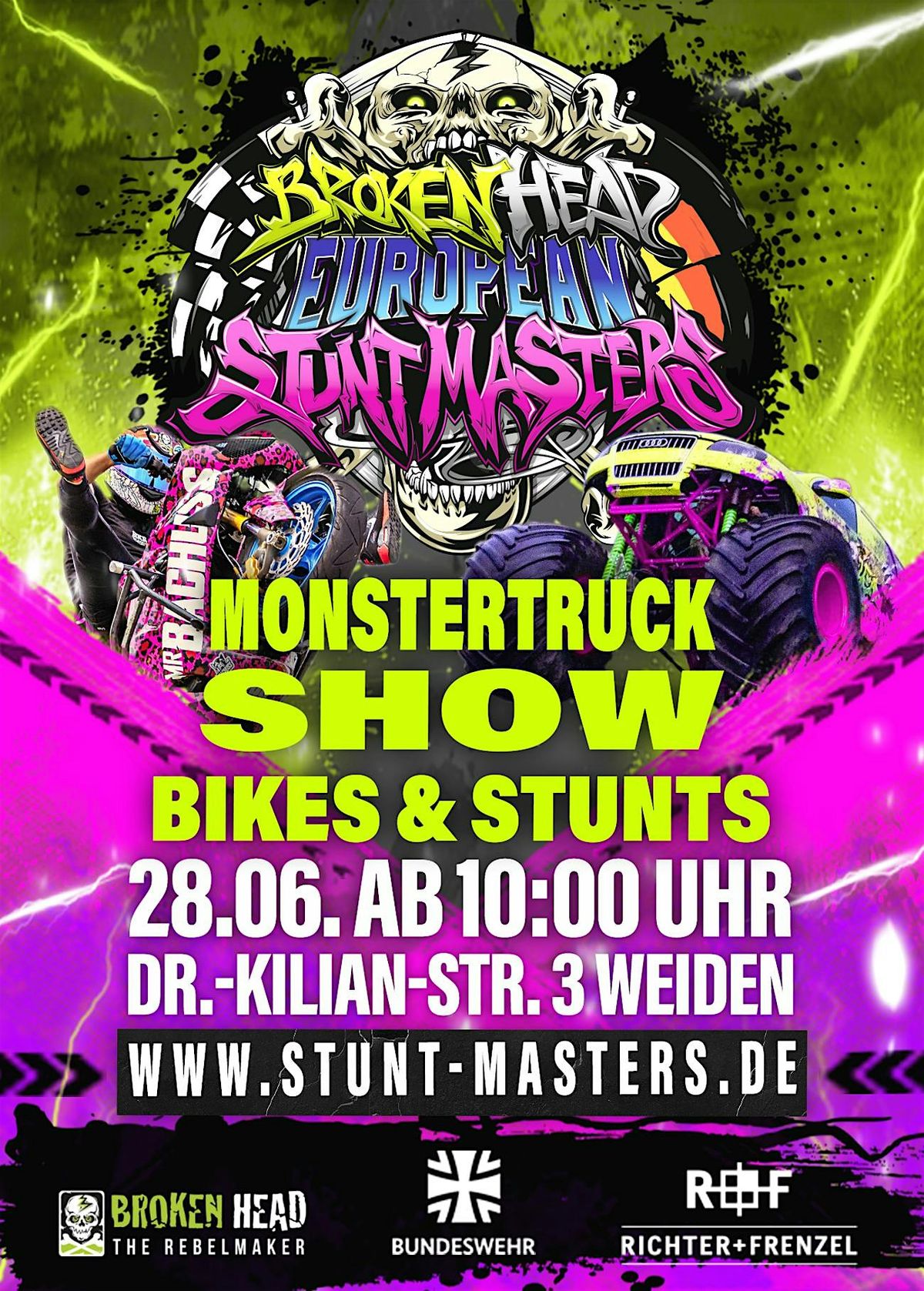 Broken Head European Stunt Masters - Monster Truck - Auto Drift - Motorrad, 28 June | Event in weiden | AllEvents